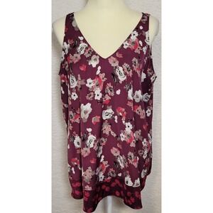 Lane Bryant Sleeveless Top Blouse Size 14 V-Neck Wedding Floral Party 1237